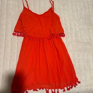Xhilaration Coral Dress with Tassels